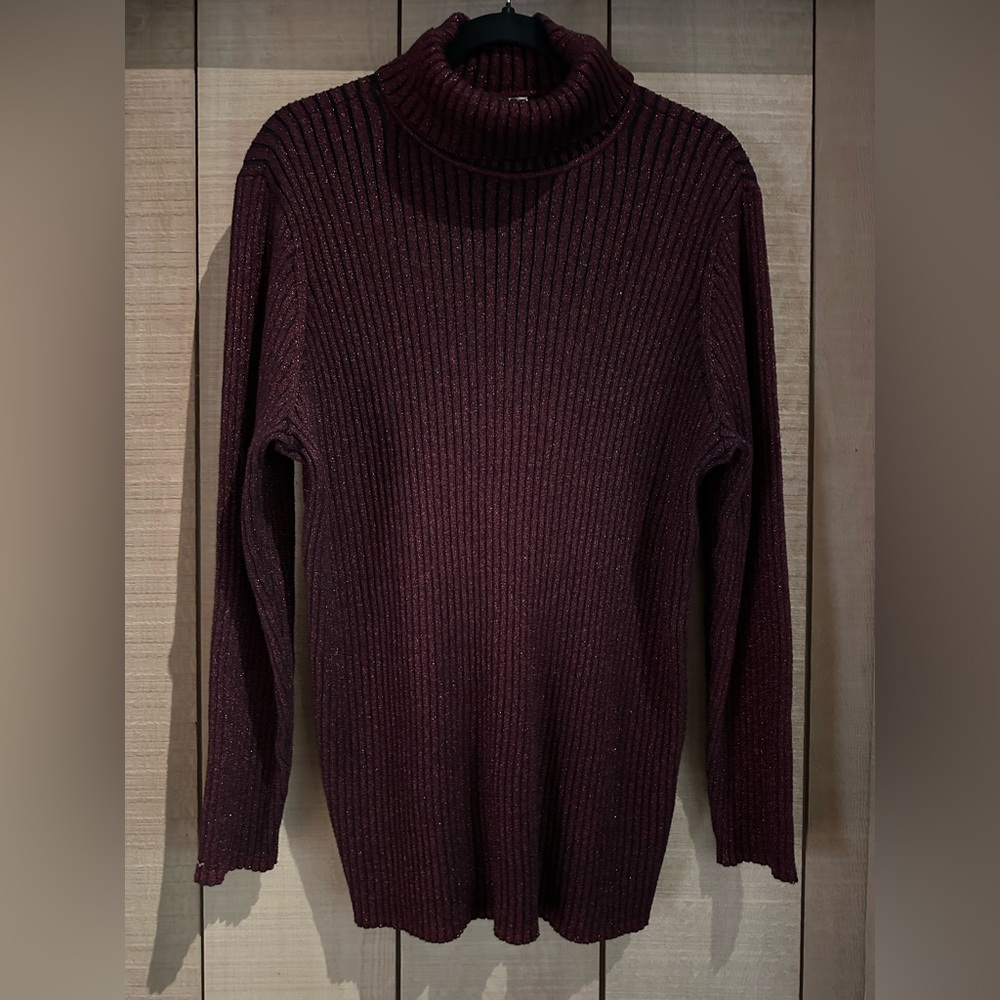 Chico’s Metallic Turtleneck Sweater